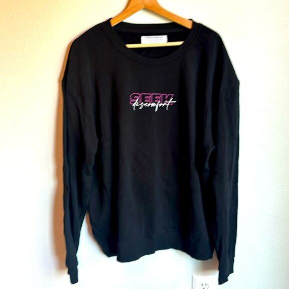 SEEK DISCOMFORT Crew Sweatshirt organic Cotton Size L Large - Picture 1 of 6